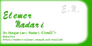 elemer madari business card